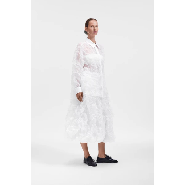 Viktor & Rolf Crinkle Oversized Shirt in White, view 4