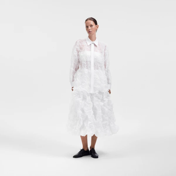 Viktor & Rolf Crinkle Oversized Shirt in White, view 5