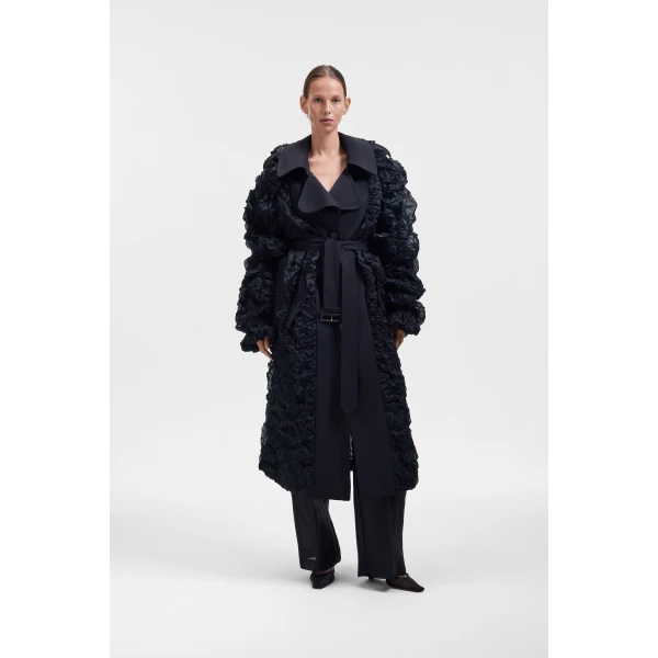Viktor & Rolf Crinkle Trench in Black Coat, view 2