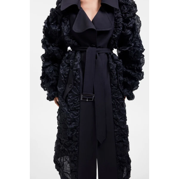 Viktor & Rolf Crinkle Trench in Black Coat, view 5