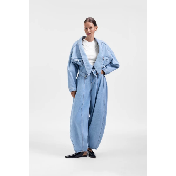 Viktor & Rolf Denim Dragged Jacket in Light Blue, view 2