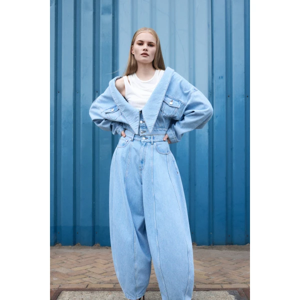 Viktor & Rolf Denim Dragged Jacket in Light Blue, view 6