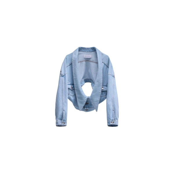Viktor & Rolf Denim Dragged Jacket in Light Blue