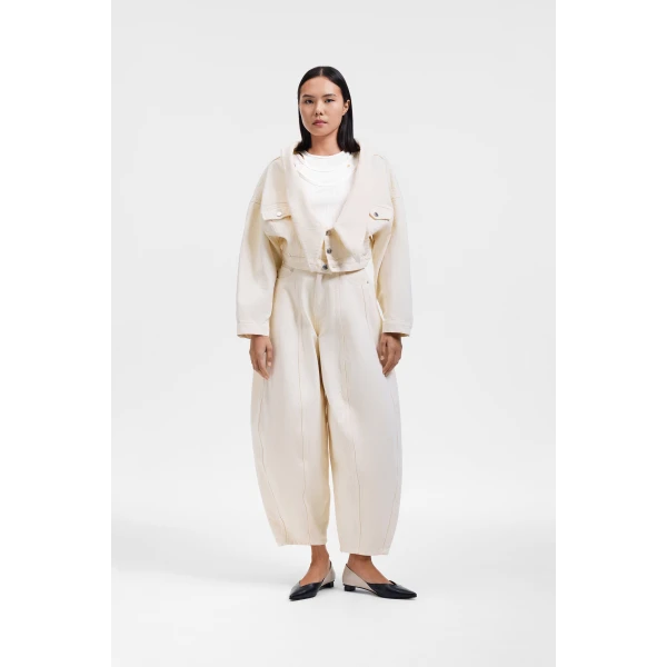 Viktor & Rolf Denim Dragged Jacket in Off White, view 2