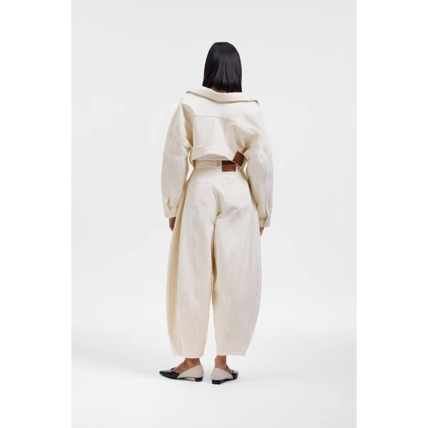 Viktor & Rolf Denim Dragged Jacket in Off White, view 3