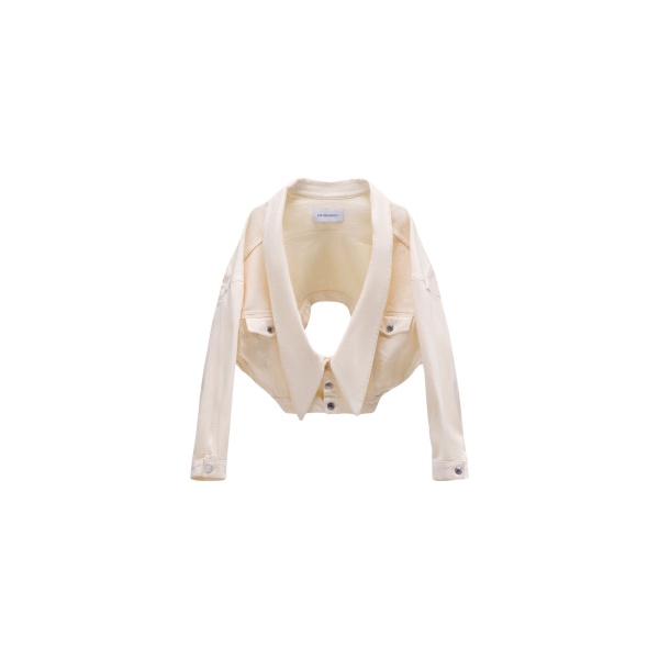 Viktor & Rolf Denim Dragged Jacket in Off White
