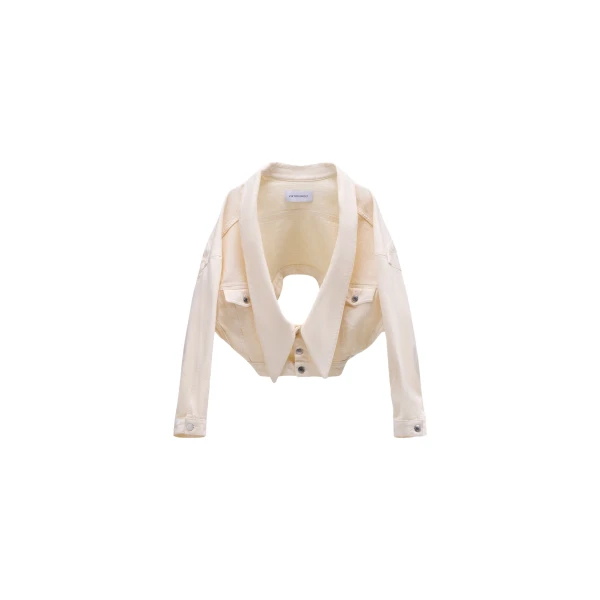Viktor & Rolf Denim Dragged Jacket in Off White