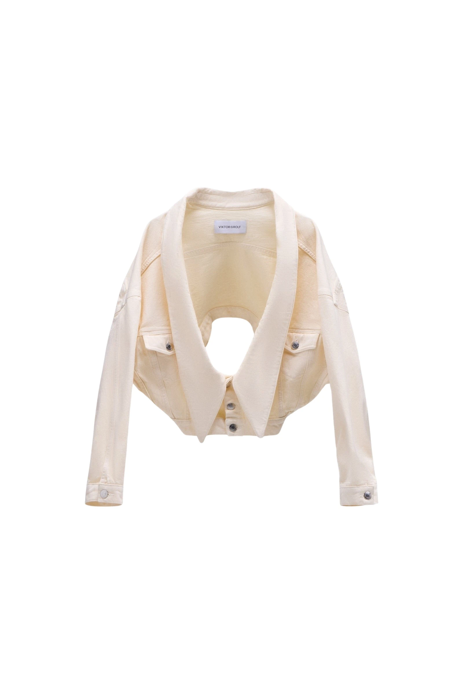 Viktor & Rolf Denim Dragged Jacket in Off White
