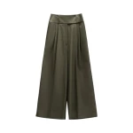 Viktor & Rolf Dragged Gabardine Trousers in Green