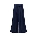 Viktor & Rolf Dragged Linen-Silk Blend Trousers in Dark Blue