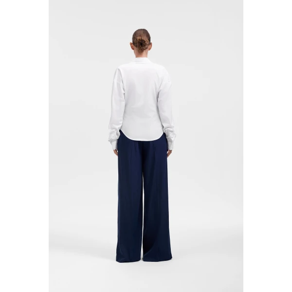 Viktor & Rolf Dragged Neck Poplin Shirt in White, view 3