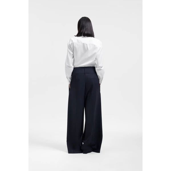 Viktor & Rolf Dragged Wool-Blend Trousers in Black, view 3