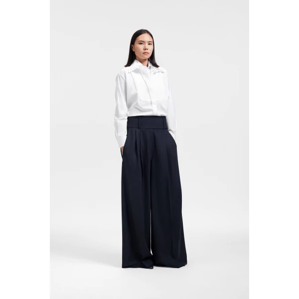 Viktor & Rolf Dragged Wool-Blend Trousers in Black, view 4