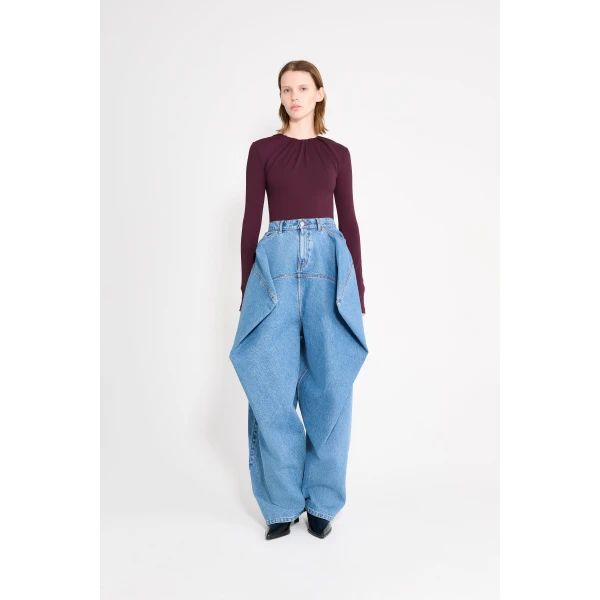 Viktor & Rolf Drape Body in Burgundy Top, view 2