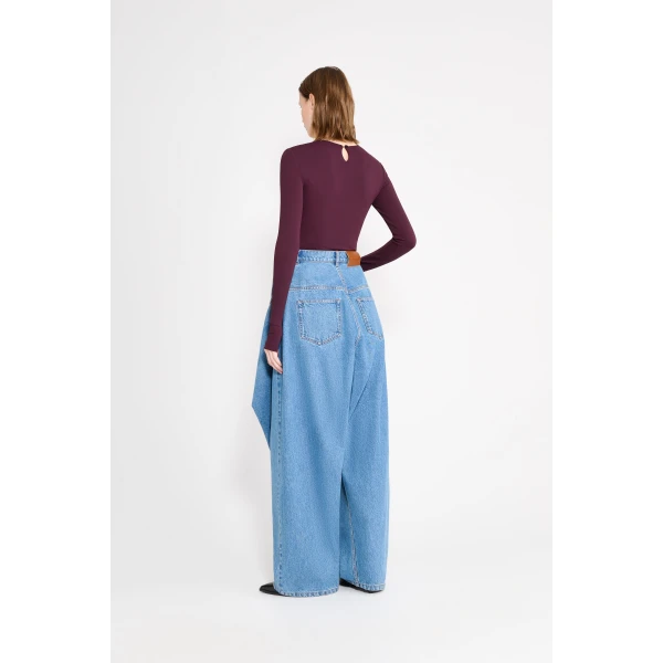 Viktor & Rolf Drape Body in Burgundy Top, view 3