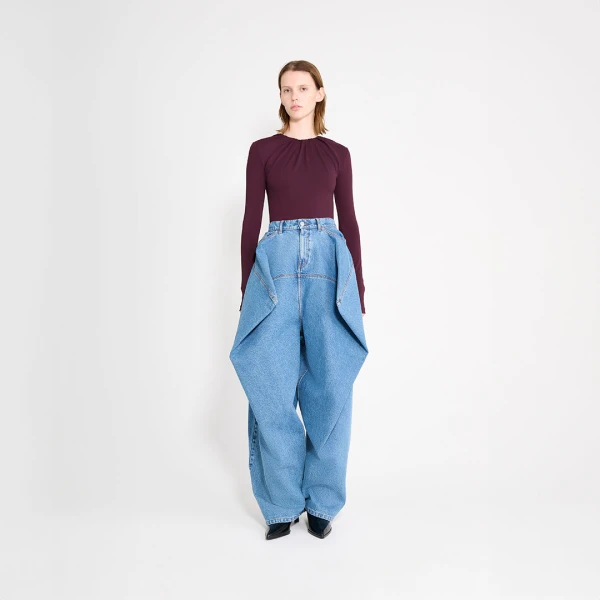 Viktor & Rolf Drape Body in Burgundy Top, view 4