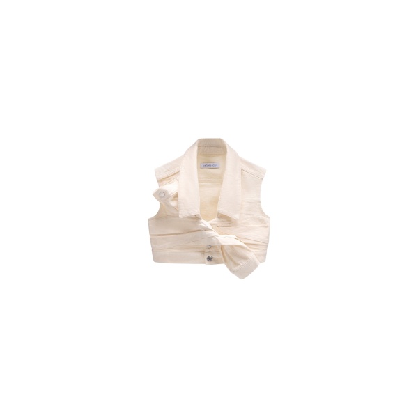 Viktor & Rolf Drape Denim Top in Off White