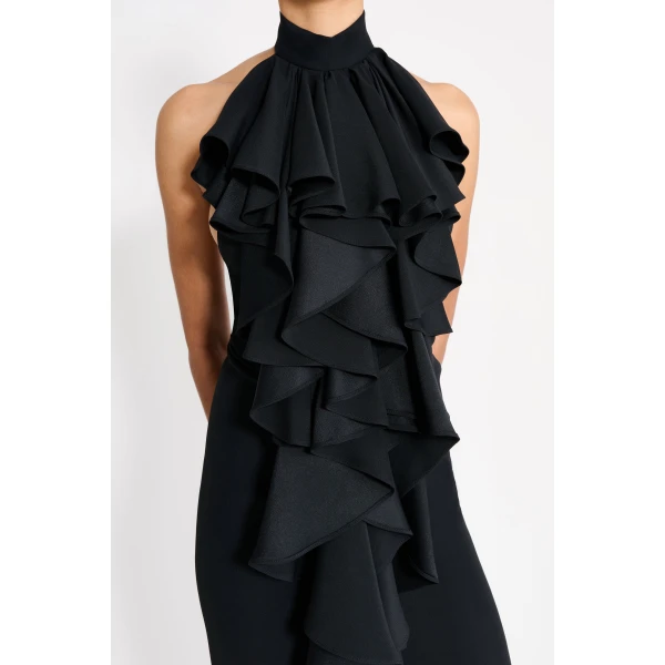 Viktor & Rolf Jabot Evening Dress in Black, view 5
