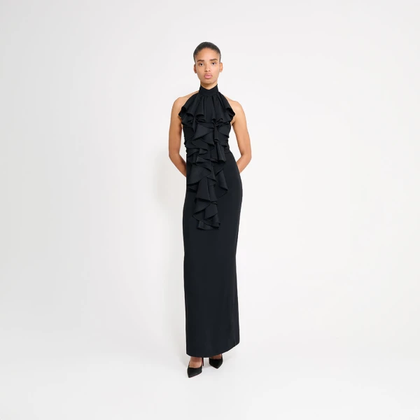 Viktor & Rolf Jabot Evening Dress in Black, view 6