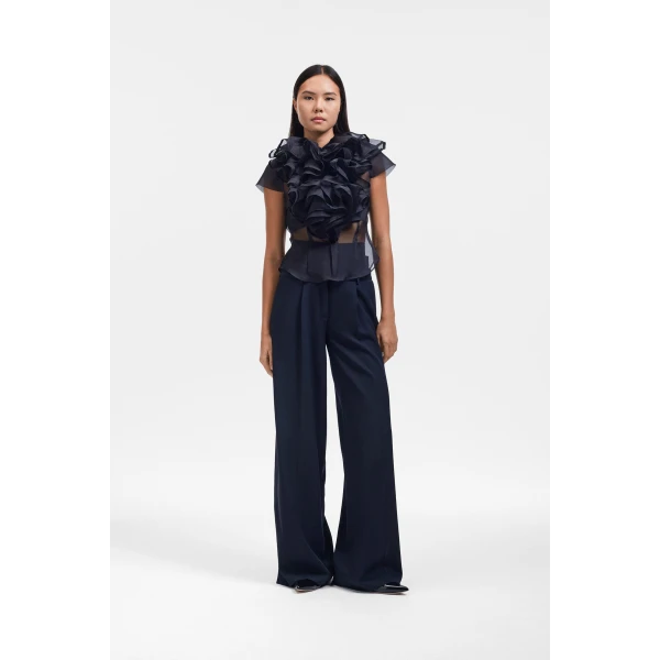 Viktor & Rolf Jabot Organza Shirt in Black, view 2