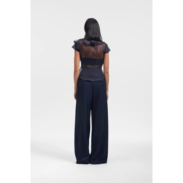 Viktor & Rolf Jabot Organza Shirt in Black, view 3