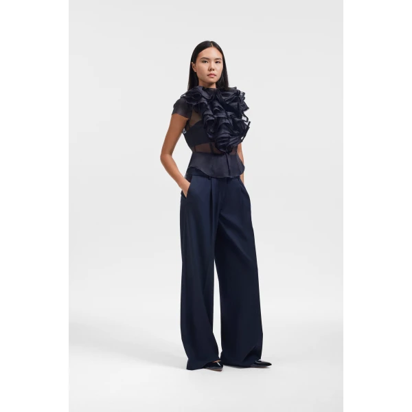 Viktor & Rolf Jabot Organza Shirt in Black, view 4