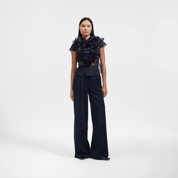 Viktor & Rolf Jabot Organza Shirt in Black, view 6