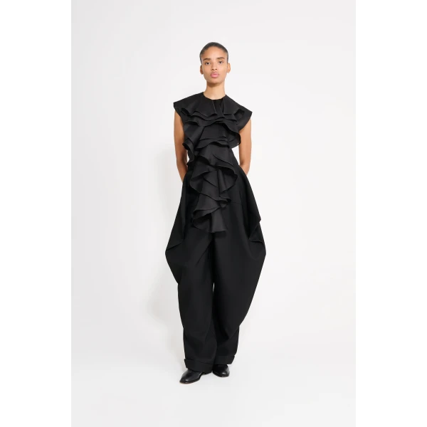 Viktor & Rolf Jabot Organza Top in Black, view 2