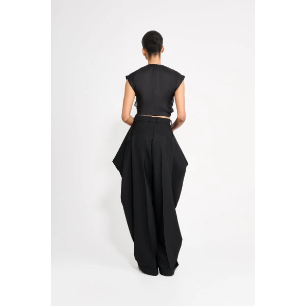 Viktor & Rolf Jabot Organza Top in Black, view 3