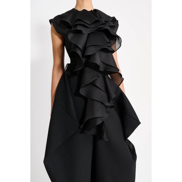 Viktor & Rolf Jabot Organza Top in Black, view 4