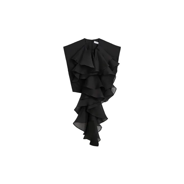 Viktor & Rolf Jabot Organza Top in Black
