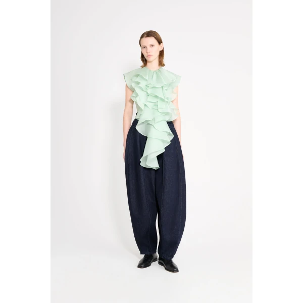 Viktor & Rolf Jabot Organza Top in Light Green, view 2