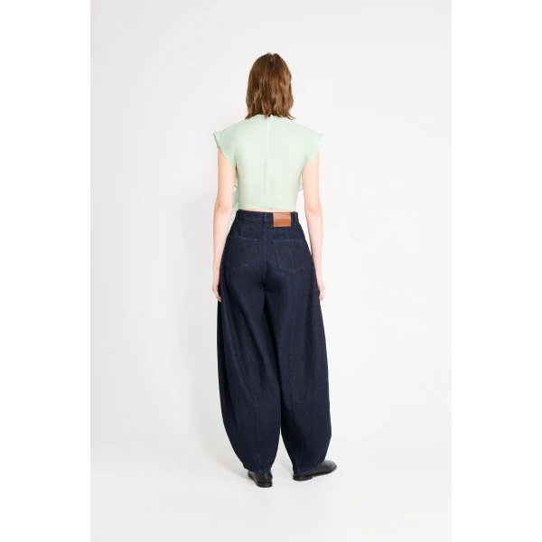 Viktor & Rolf Jabot Organza Top in Light Green, view 3