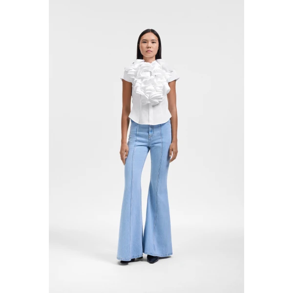 Viktor & Rolf Jabot Placement Shirt in White, view 2