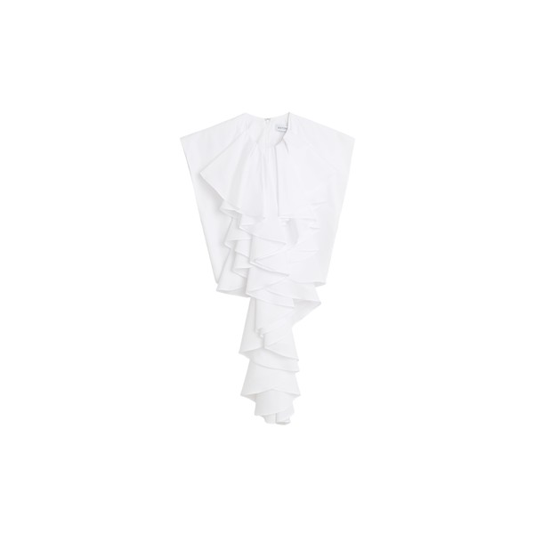 Viktor & Rolf Jabot Poplin Top in White