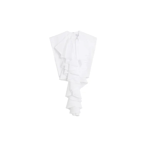 Viktor & Rolf Jabot Poplin Top in White