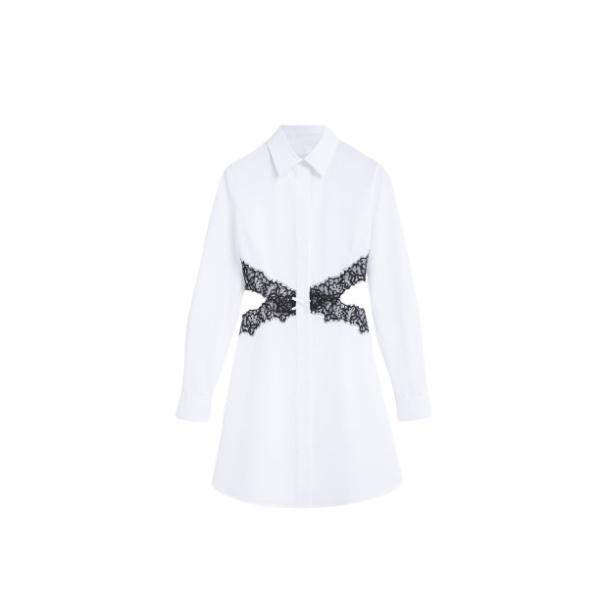 Viktor & Rolf Lace Cut Out Shirt Dress in White
