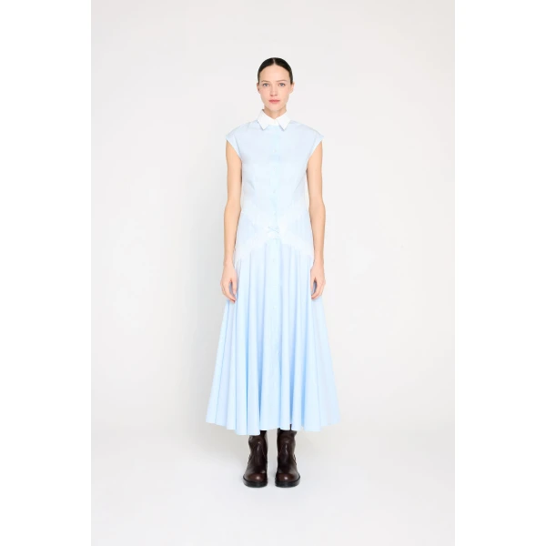 Viktor & Rolf Lace Shirt Dress in Light Blue, view 2