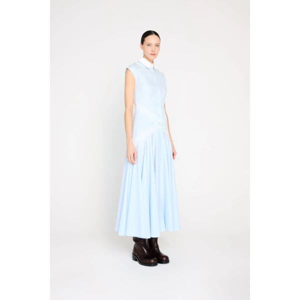 Viktor & Rolf Lace Shirt Dress in Light Blue, view 4