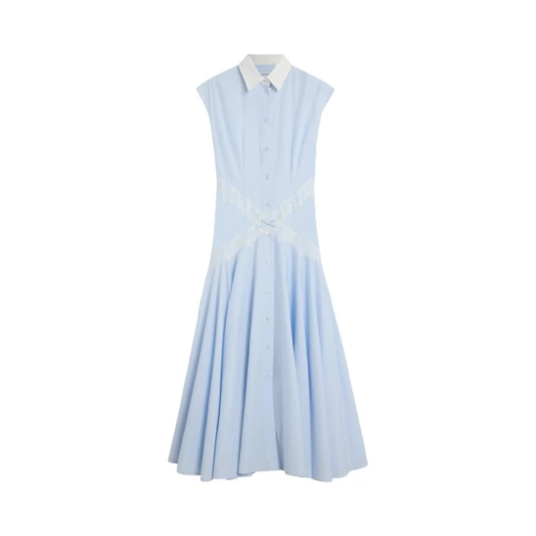 Viktor & Rolf Lace Shirt Dress in Light Blue