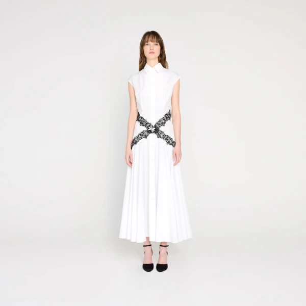 Viktor & Rolf Lace Shirt Dress in White, view 6