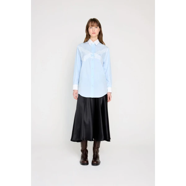 Viktor & Rolf Lace Shirt in Light Blue, view 2