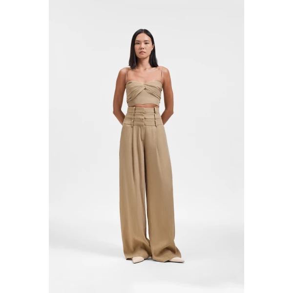 Viktor & Rolf Linen-Silk Blend Bralette in Beige, view 2