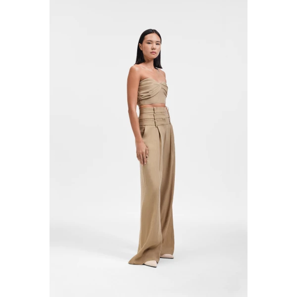 Viktor & Rolf Linen-Silk Blend Bralette in Beige, view 4