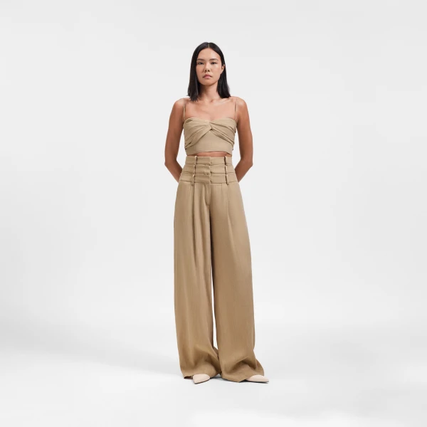 Viktor & Rolf Linen-Silk Blend Bralette in Beige, view 6