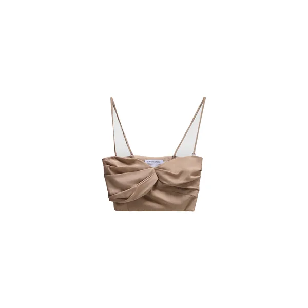 Viktor & Rolf Linen-Silk Blend Bralette in Beige