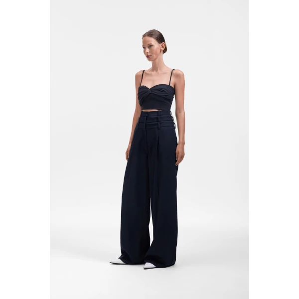 Viktor & Rolf Linen-Silk Blend Bralette in Black, view 4