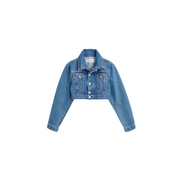 Viktor & Rolf Multi-Layered Cropped Denim Jacket in Blue