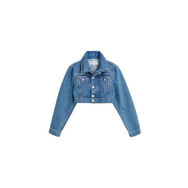 Viktor & Rolf Multi-Layered Cropped Denim Jacket in Blue