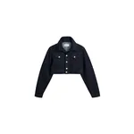 Viktor & Rolf Multi-Layered Cropped Denim Jacket in Dark Blue